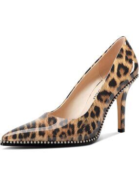 Elegant Stiletto Mid Heel Pointed Toe Pumps - Slip-On Beaded Wedding Shoes 3.5